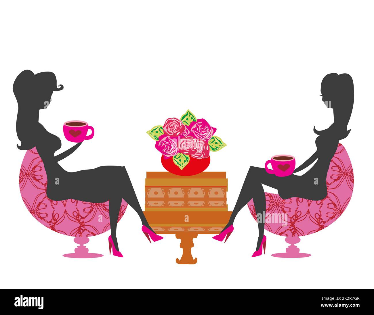 In pause café - silhouette Illustration Banque D'Images