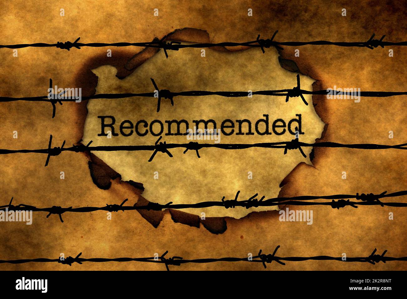 Concept recommandé contre barbwire Banque D'Images
