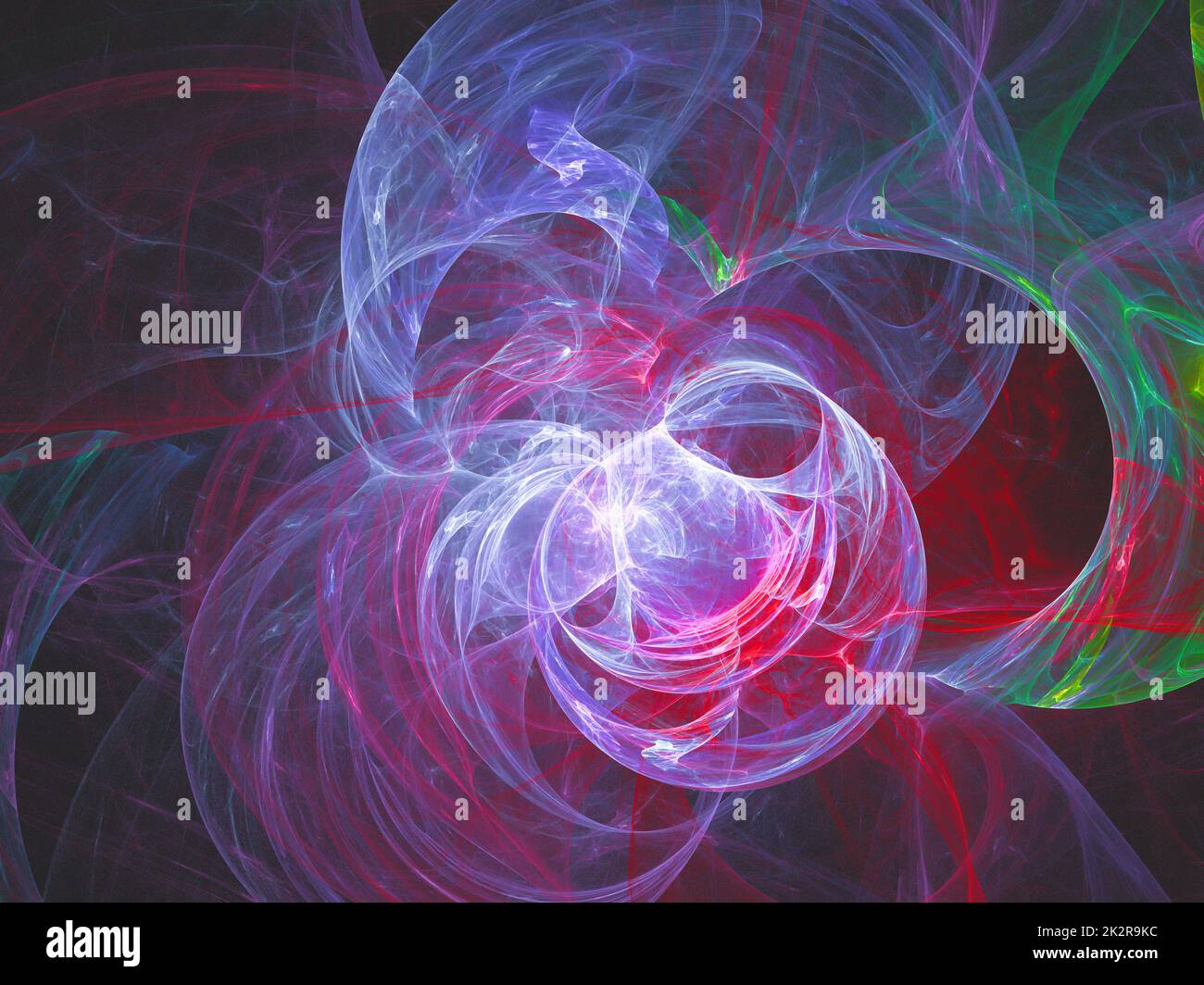 Arrière-plan abstrait de l'art fractal, évocateur de l'astronomie et de la nébuleuse. Nébuleuse d'illustration fractale générée par ordinateur. Banque D'Images
