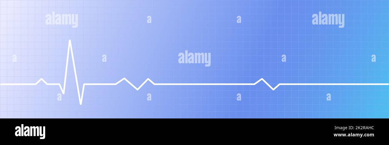 Ligne d'impulsion d'arrière-plan médical bleu panoramique - Vector Banque D'Images