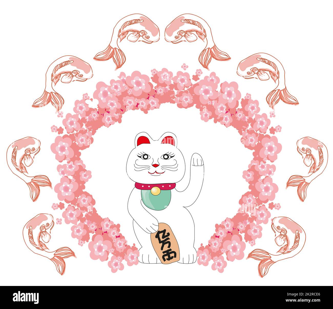 Maneki neko symbole de chance - carte Banque D'Images