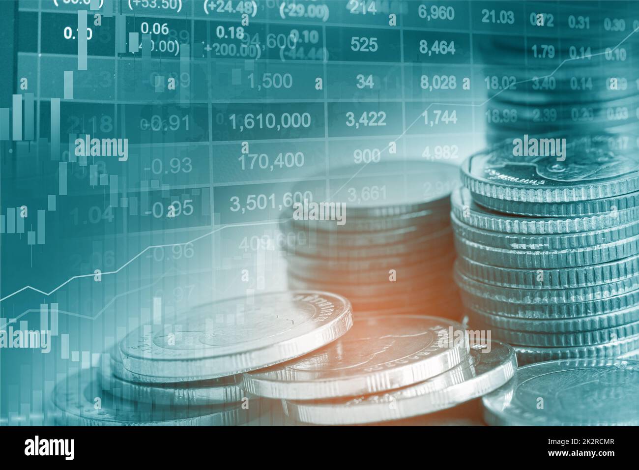 En bourse, investissement financier, commercial et de monnaie ou carte graphique pour analyser les bénéfices de Forex finance business des données sur les tendances de fond. Banque D'Images