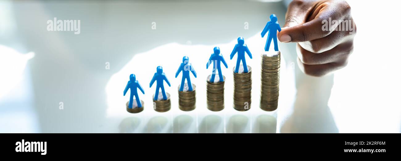 Salaire minimum et augmentation de salaire. Rémunération d'assurance Banque D'Images