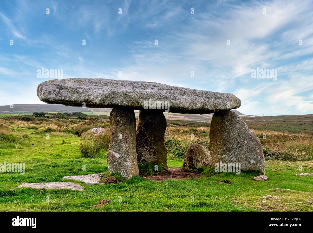 Lanyon Quoit - dolmen à Cornwall, Angleterre, Royaume-Uni Banque D'Images