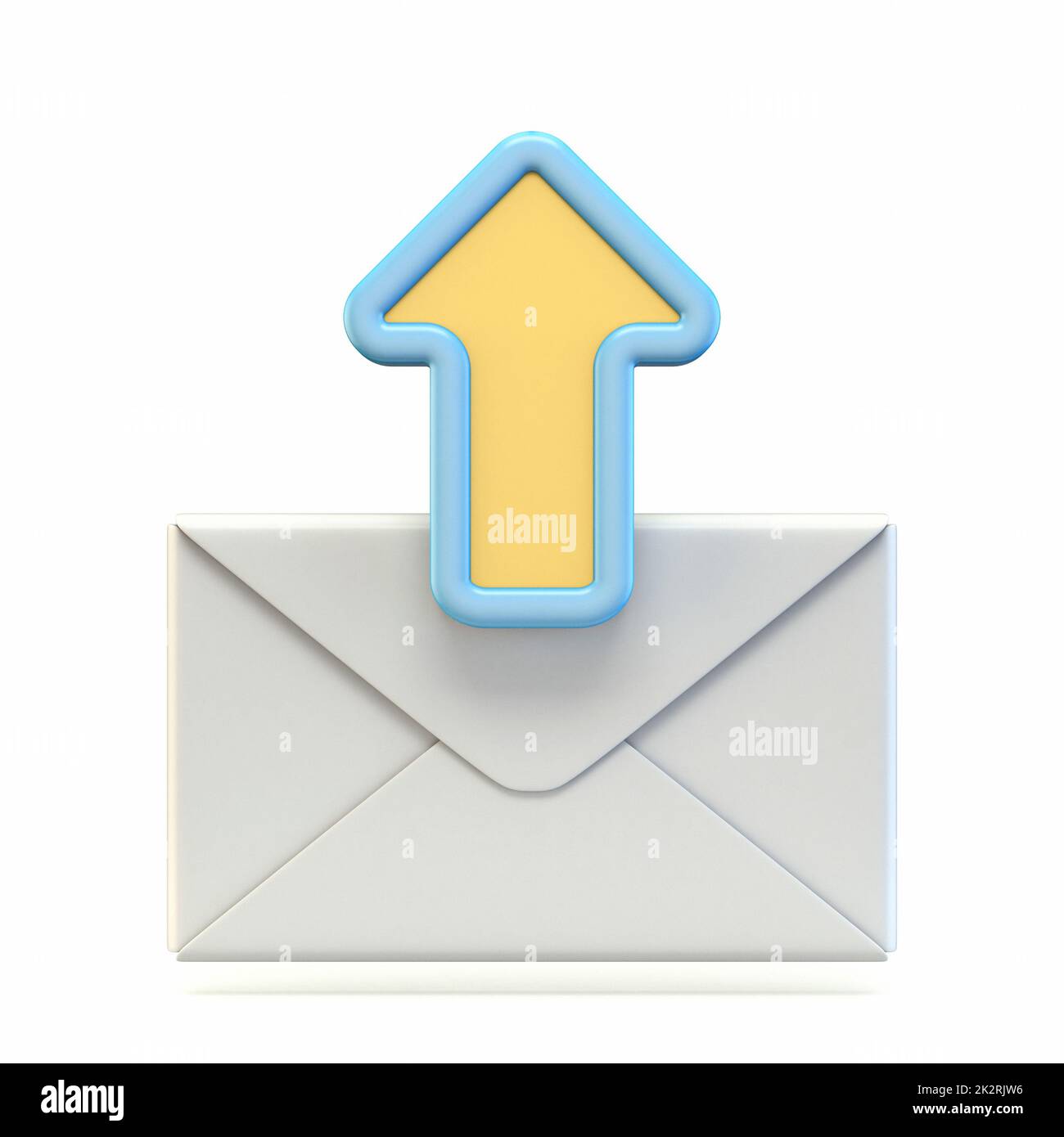 Icône d'e-mail avec flèche de téléchargement 3D Banque D'Images