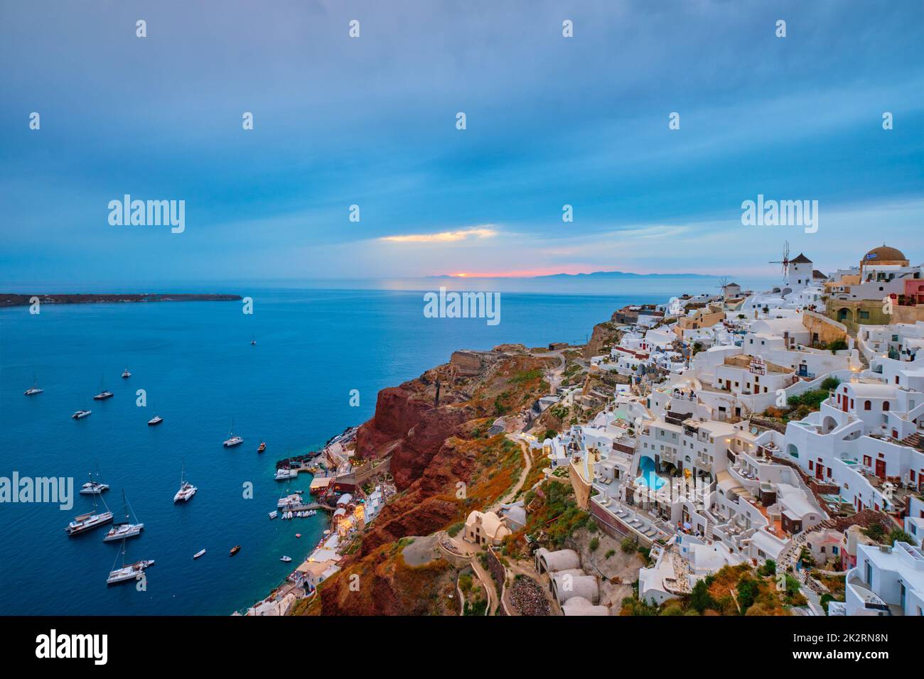 Célèbre destination touristique grecque Oia, Grèce Banque D'Images