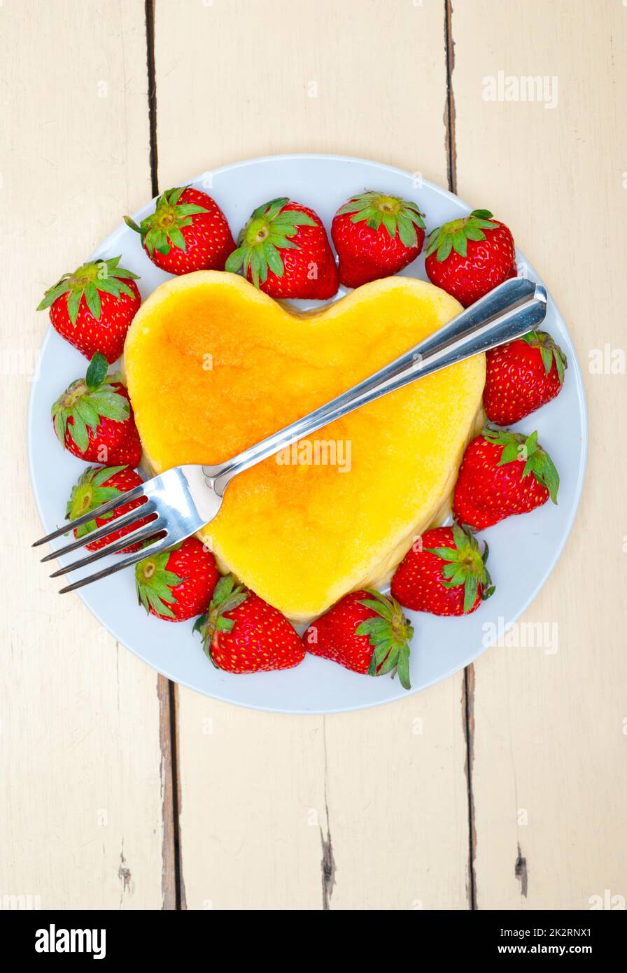 Coeur cheesecake Banque D'Images