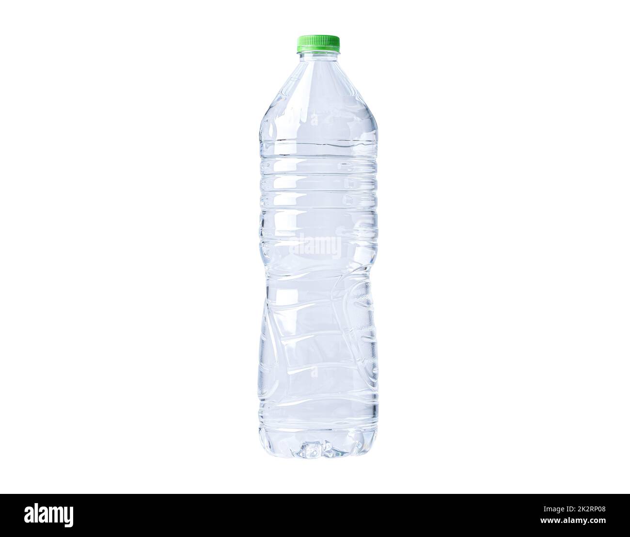 Bouteille d'eau en plastique isolée sur fond blanc avec un passe-cheveux. Banque D'Images