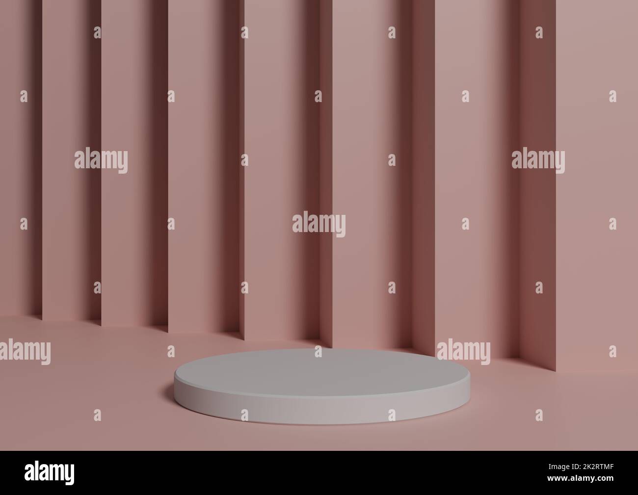 Composition de rendu simple et minimale de 3D avec un Podium cylindrique blanc ou un fond rose pastel abstrait pour l'affichage du produit Banque D'Images