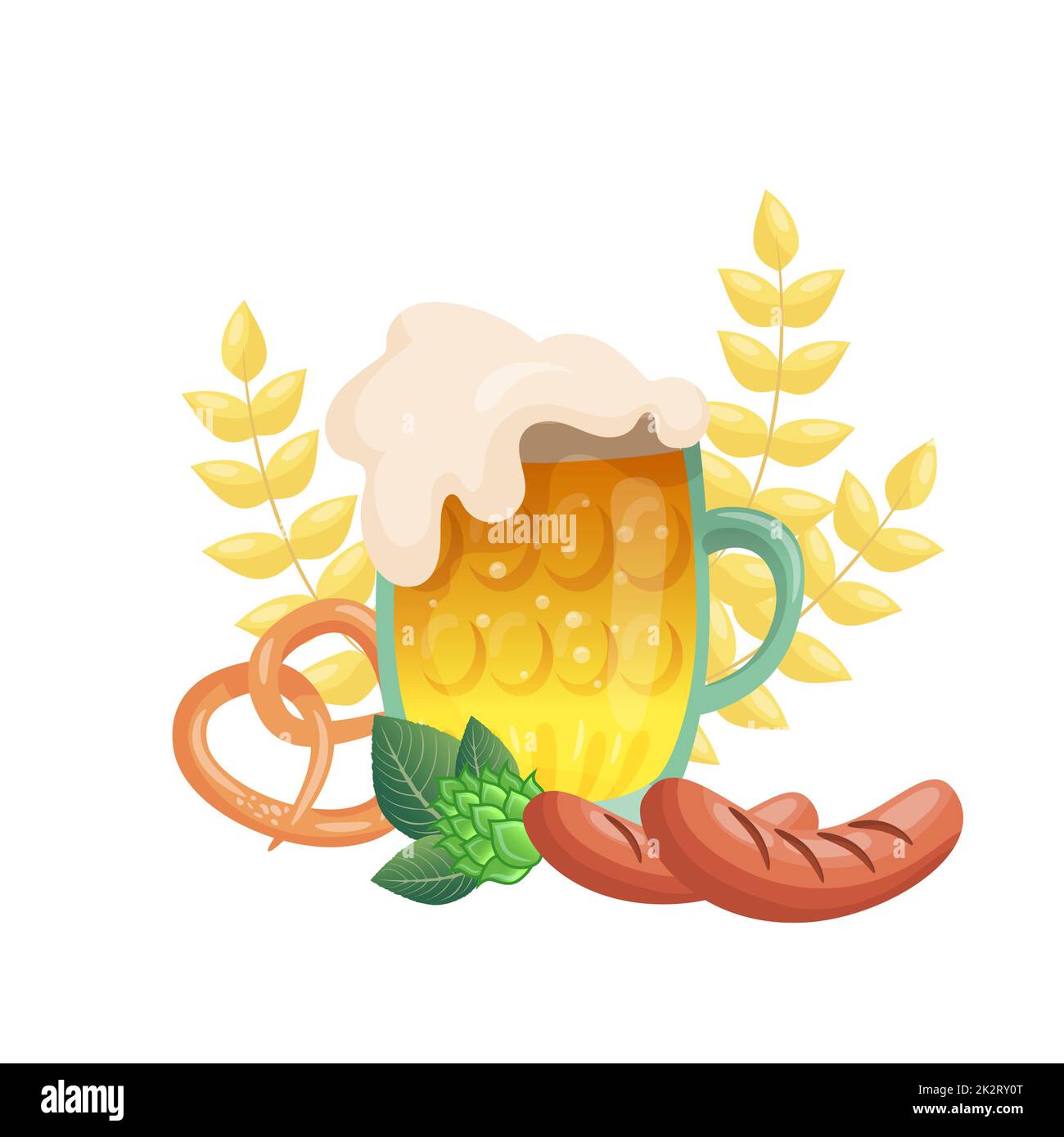 Festival de la bière Oktoberfest, festival annuel de la bière en Allemagne - Vector Banque D'Images