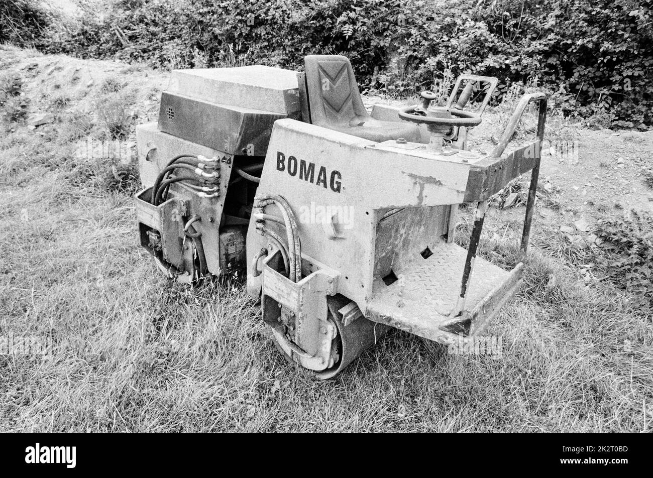 BOMAG Road Roller, High Bickington, North Devon, Angleterre, Royaume-Uni. Banque D'Images