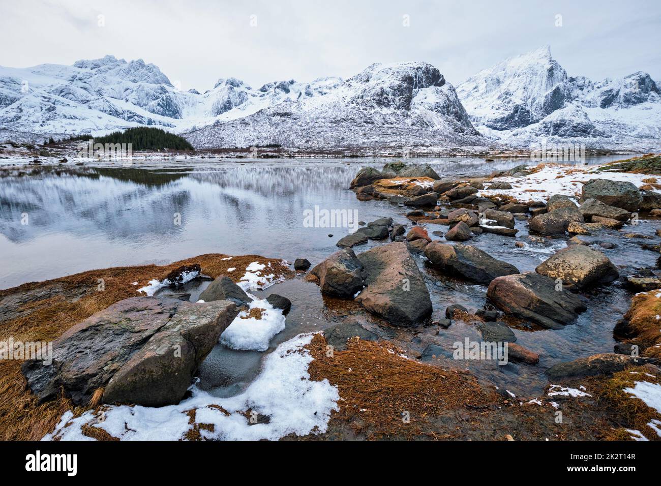 En hiver, le Fjord Norvège Banque D'Images