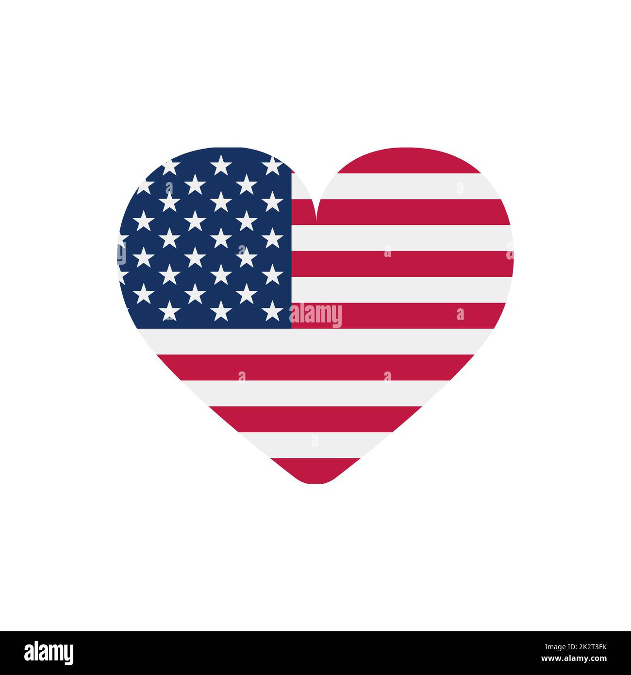 Drapeau officiel des Etats-Unis d'Amérique sous la forme d'un coeur - Vector Banque D'Images