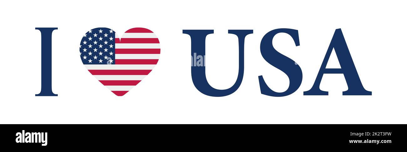 J'aime USA, drapeau des etats-unis d'Amérique - Vector Banque D'Images