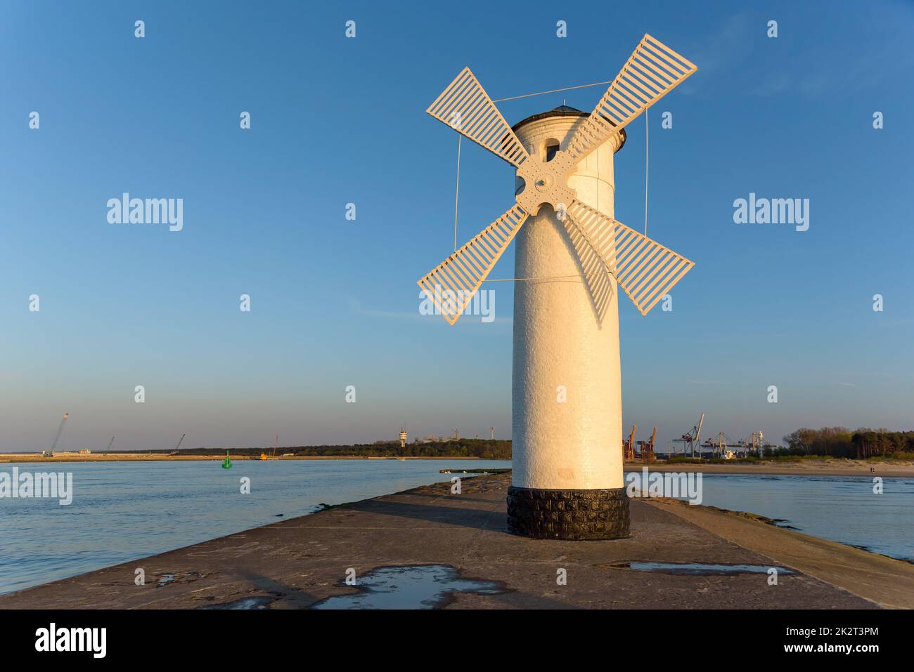 Stawa Mlyny symbole officiel de Swinoujscie au coucher du soleil Banque D'Images