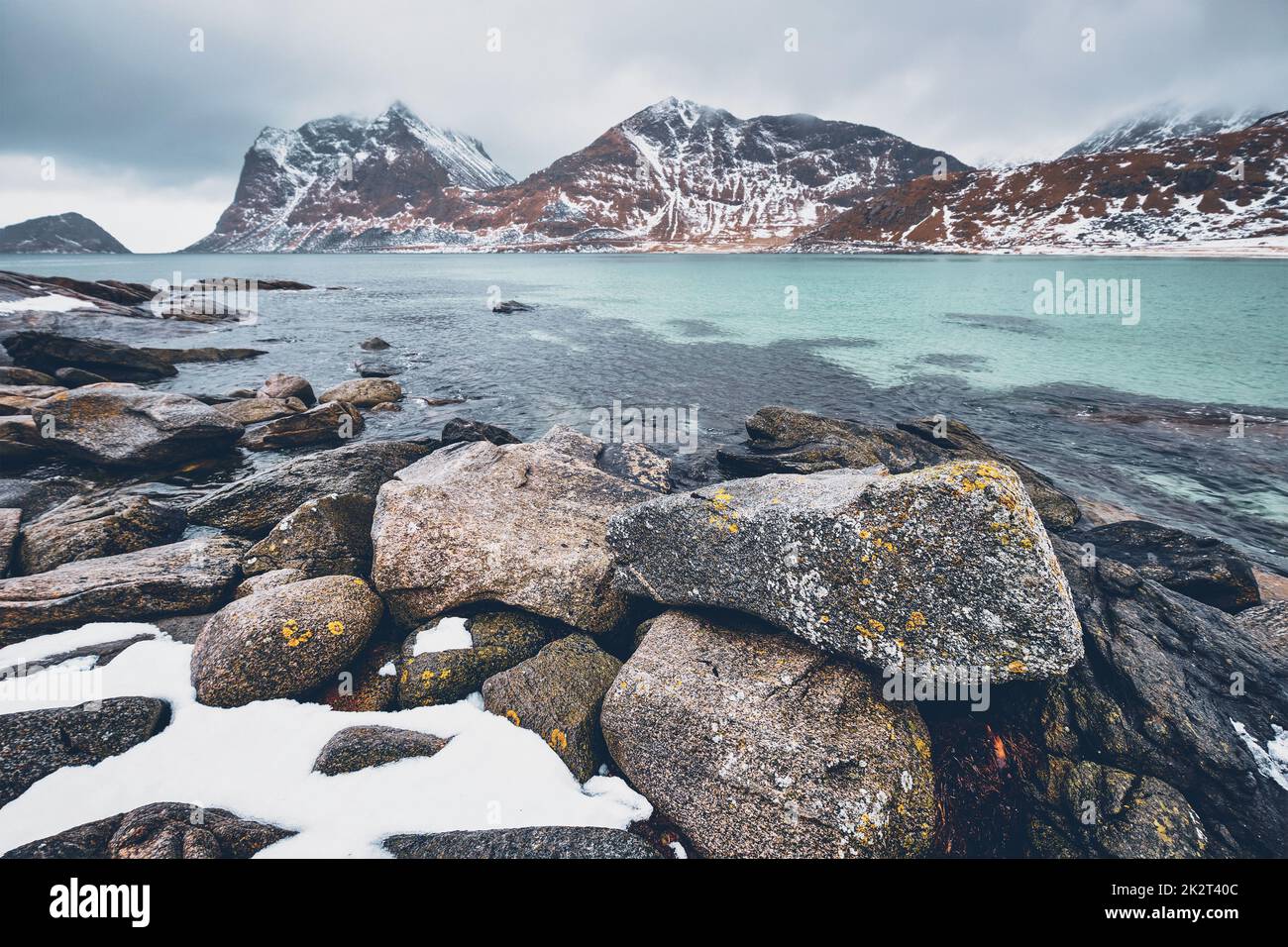 Côte Rocheuse de fjord en Norvège Banque D'Images