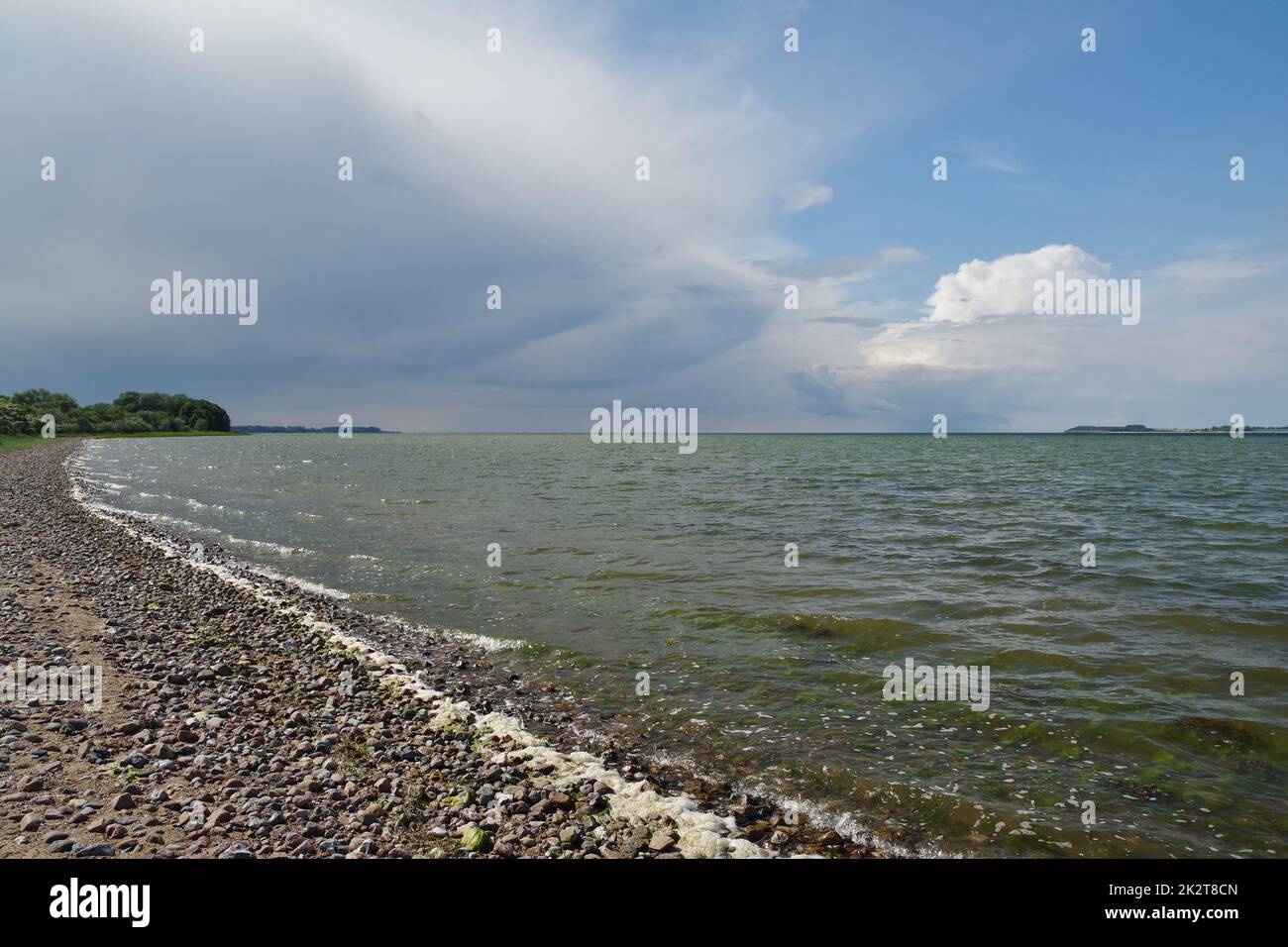 Sur la plage naturelle près de Fliemstorf Huk, Mer Baltique à marée basse, Zierow, Baie de Wismar, Nordwestmecklenburg, Mecklenburg-Vorpommern, Allemagne Banque D'Images