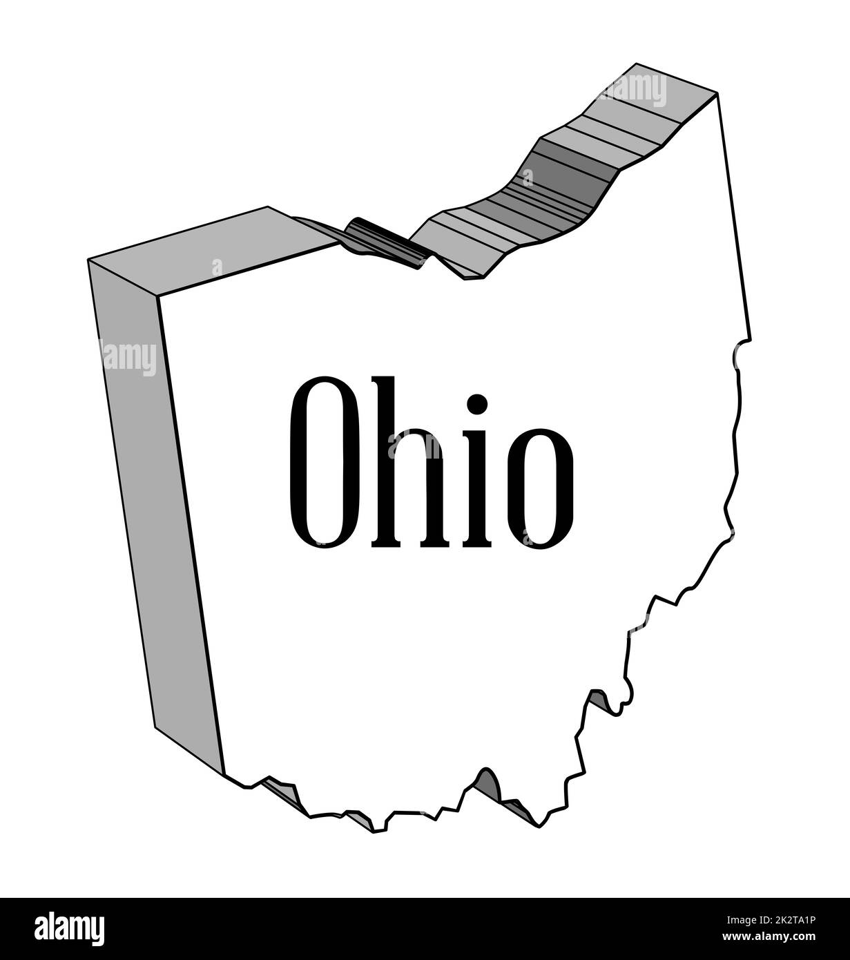 Carte de l'État de l'Ohio 3D Banque D'Images