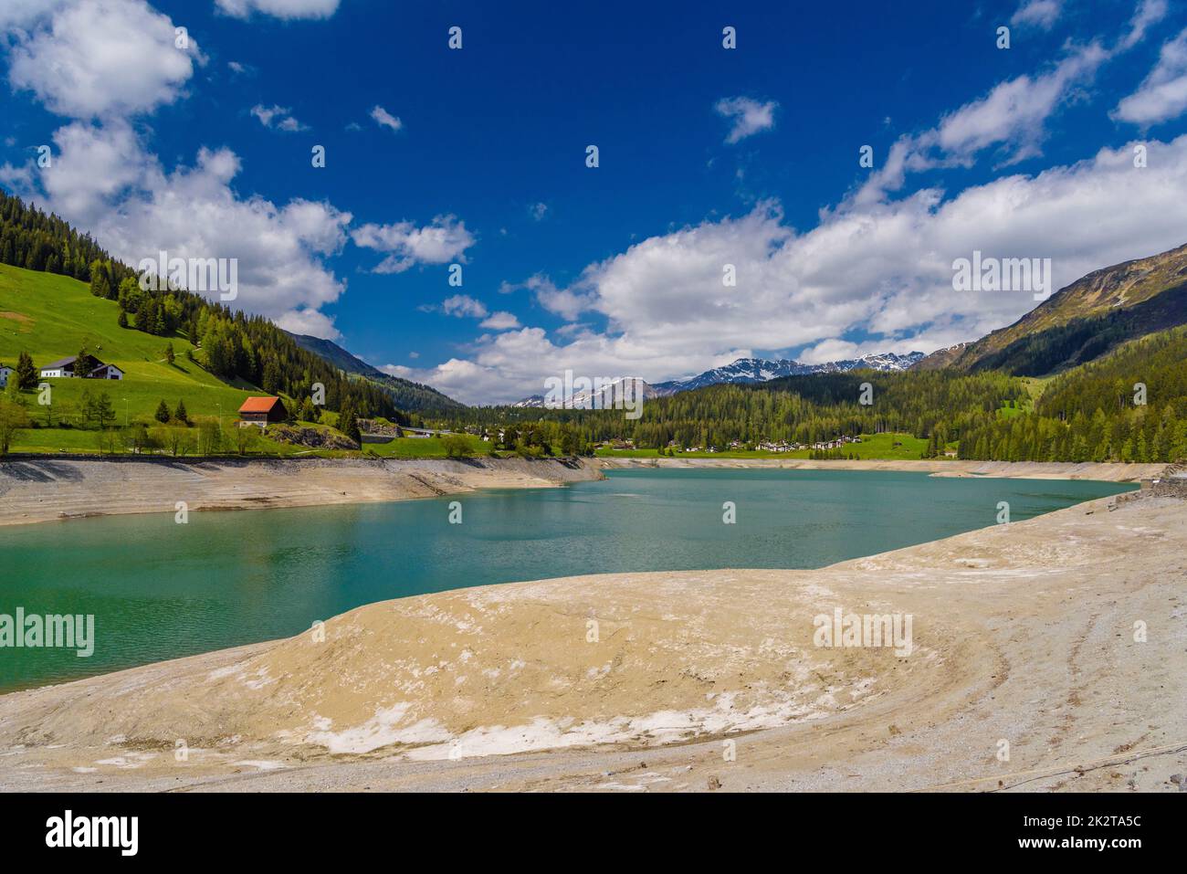 Lac de Davos, Davosersee, Graubuenden, Suisse. Banque D'Images