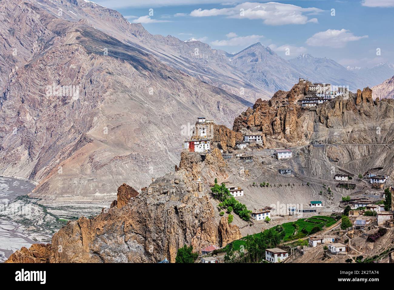 Dhankar gompa monastère bouddhiste dans l'Himalaya Banque D'Images