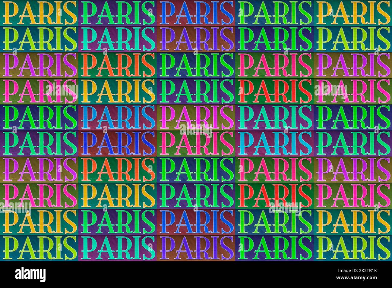 Paris Word motif coloré sans couture Banque D'Images