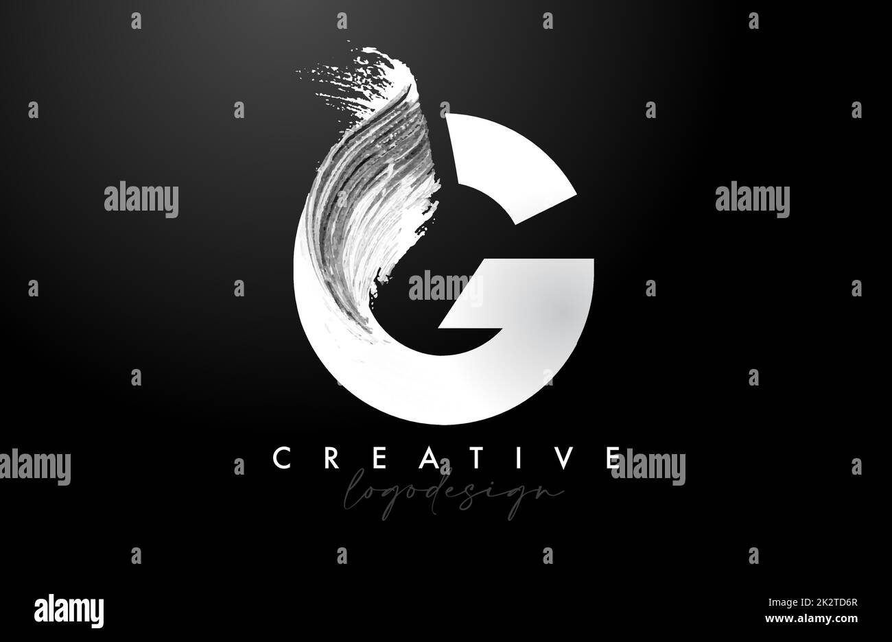 Lettre blanche A logo Contour de pinceau avec peinture aquarelle artistique icône de pinceau dessin vectoriel. Moderne élégant minimaliste lettre Trait Symbole De forme A avec Illustration de Vecteur