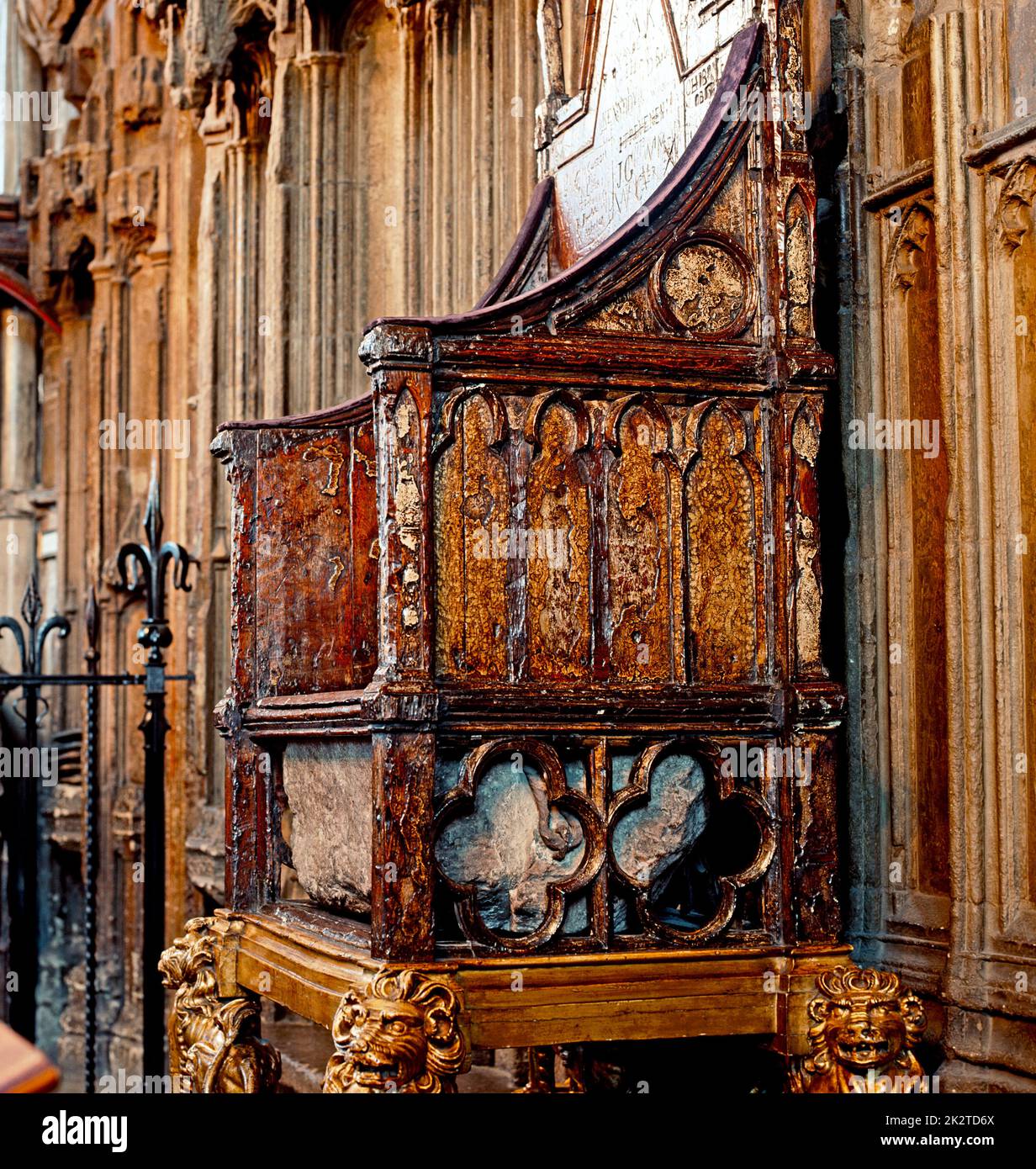 Chaise Coronation à Westminster Abbey Londres Banque D'Images