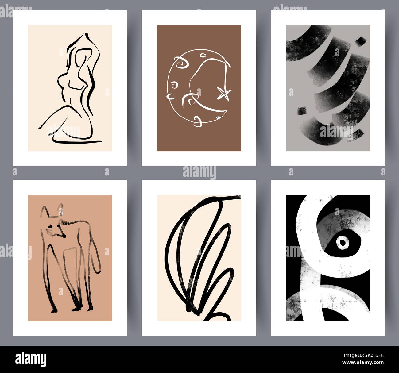 Ensemble de motifs abstraits d'œuvres d'art modernes Banque D'Images