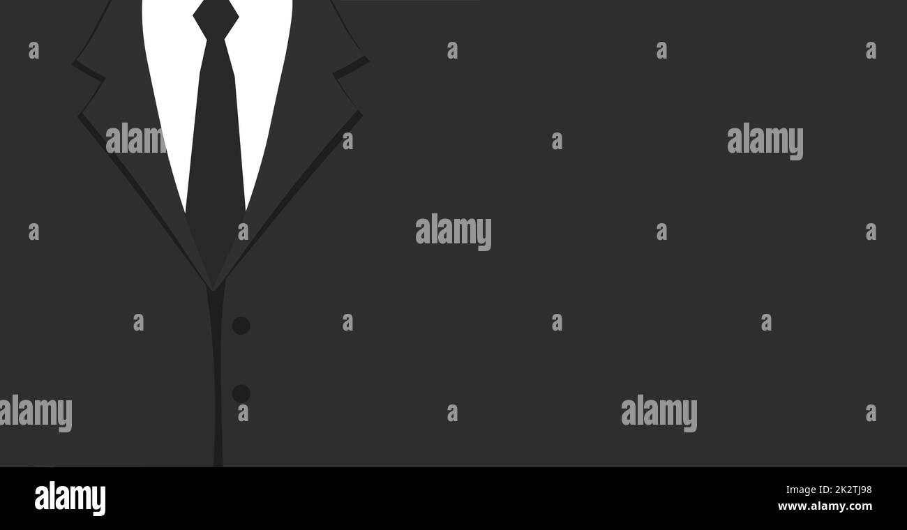 Design panoramique toile de fond costume formel avec cravate, espace pour le texte publicitaire - Vector Banque D'Images