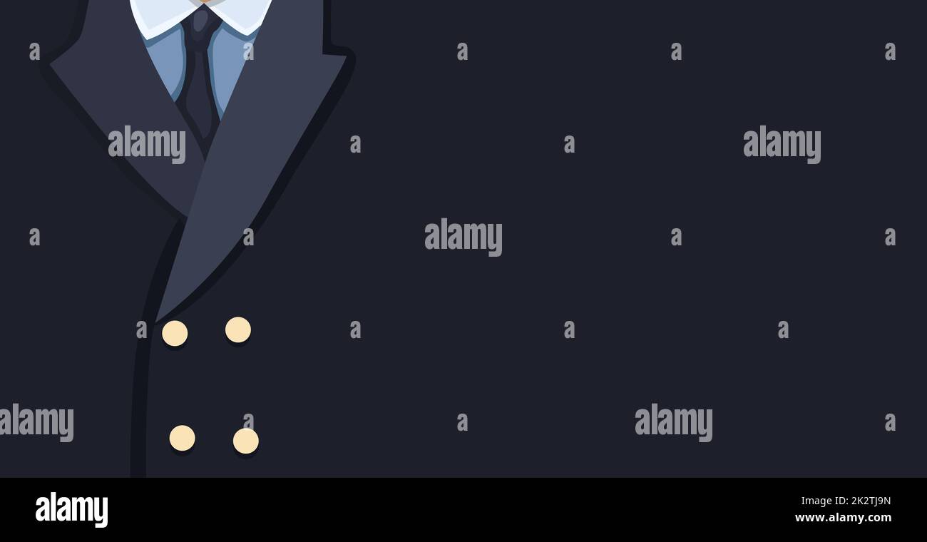 Design panoramique toile de fond costume formel avec cravate, espace pour le texte publicitaire - Vector Banque D'Images