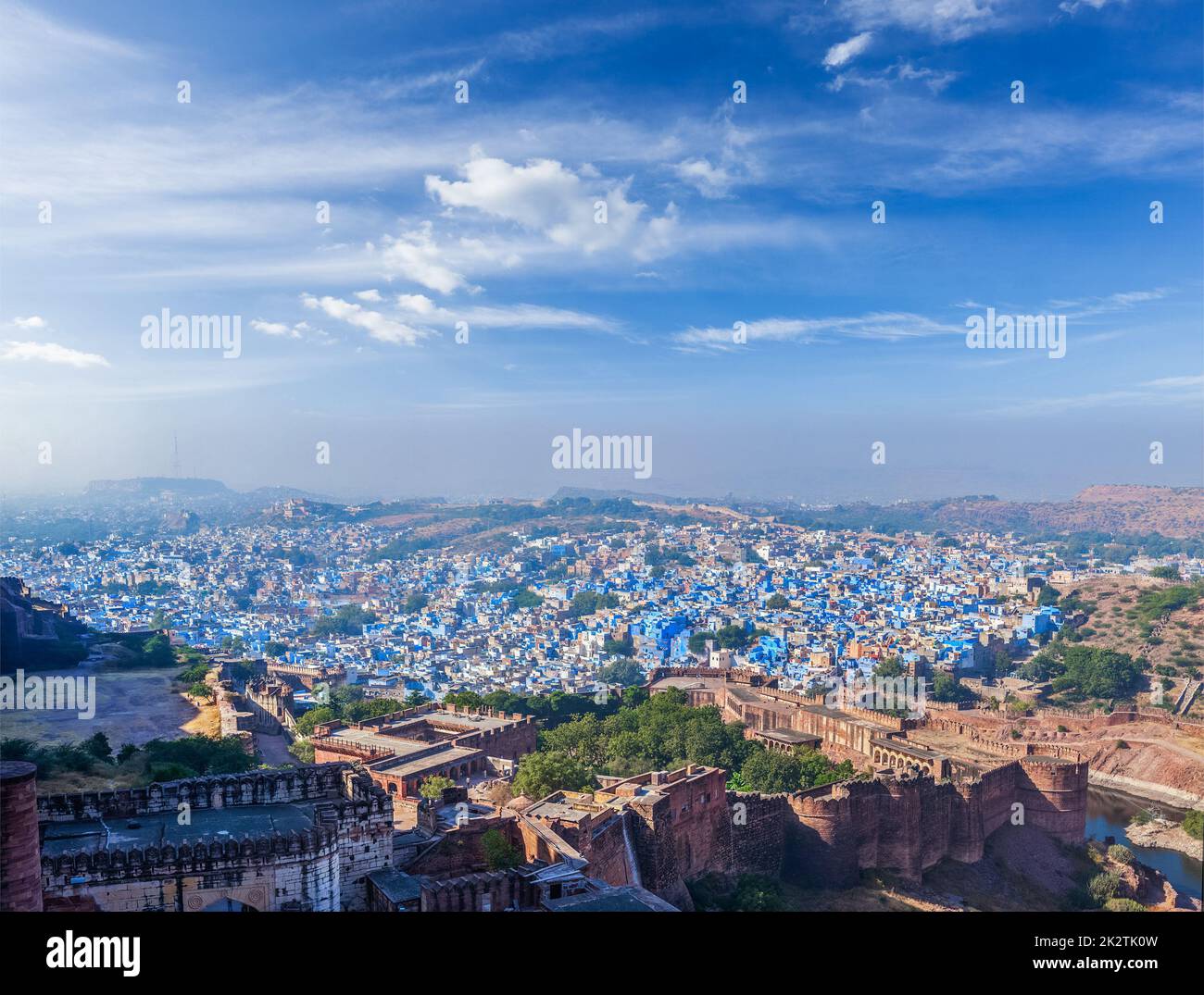 Panorama aérien de Jodhpur - la ville bleue, Inde Banque D'Images