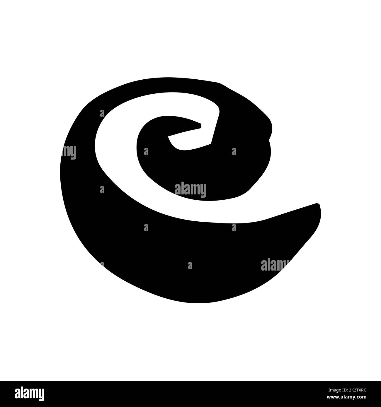 Symbole de tourbillon rond, peint à la main avec une brosse à encre Banque D'Images