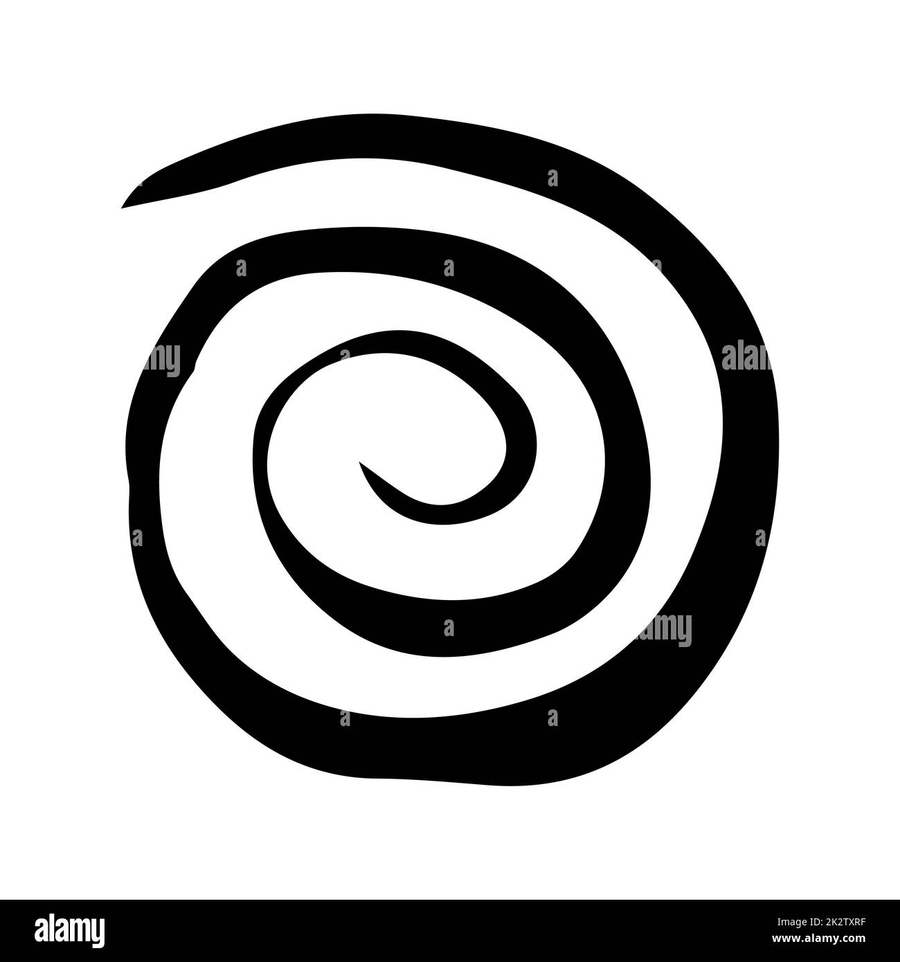Symbole de tourbillon rond, peint à la main avec une brosse à encre Banque D'Images Symbole de tourbillon rond, peint à la main avec une brosse à encre Banque D'Images