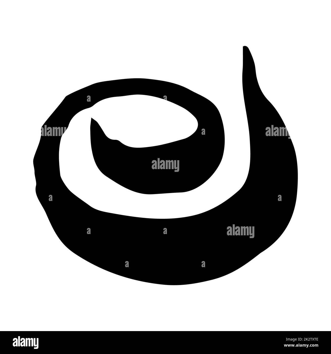 Symbole de tourbillon rond, peint à la main avec une brosse à encre Banque D'Images