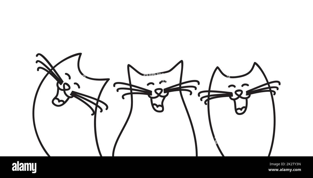 Les chats Doodle rêvent de nourriture savoureuse et de jouets amusants Banque D'Images
