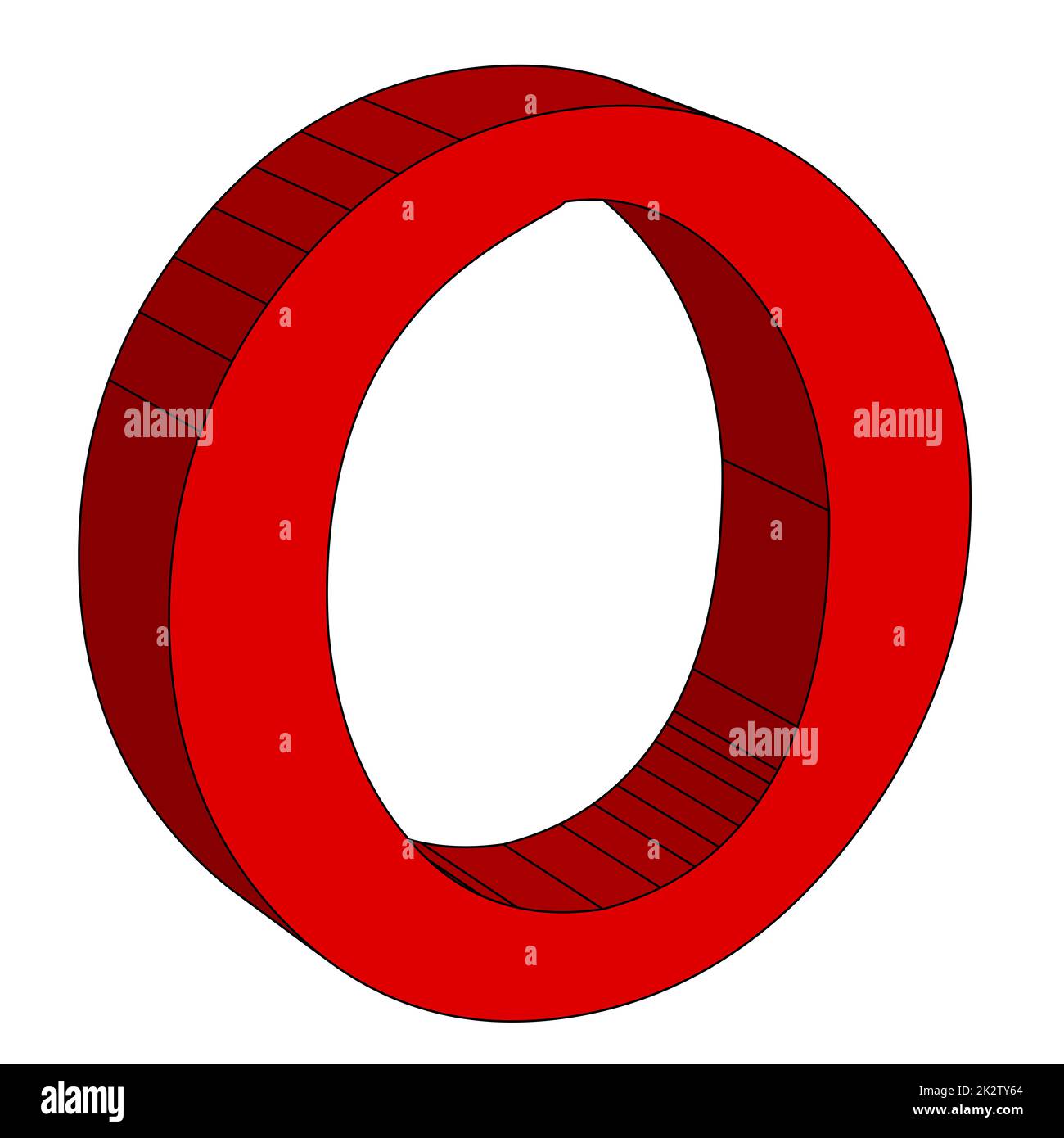 Symbole grec OMICRON en 3D Banque D'Images