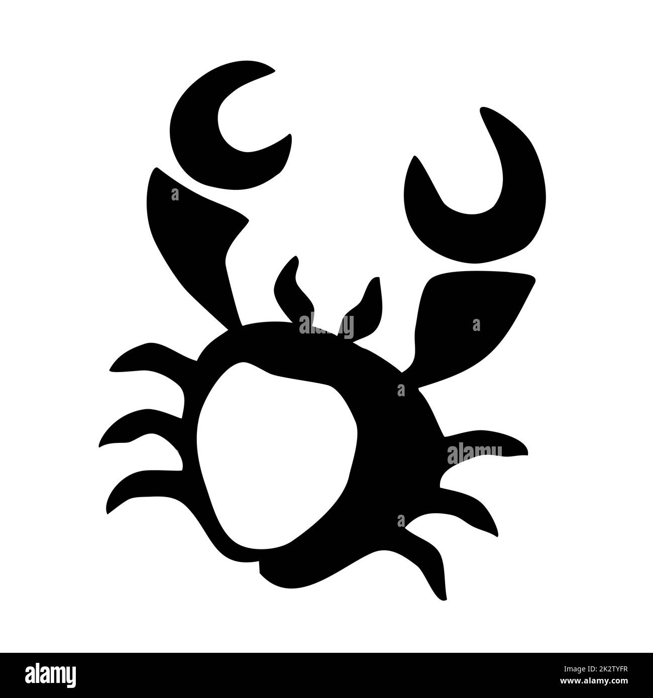 Crabe de mer peint à la main avec de l'encre et une brosse Banque D'Images