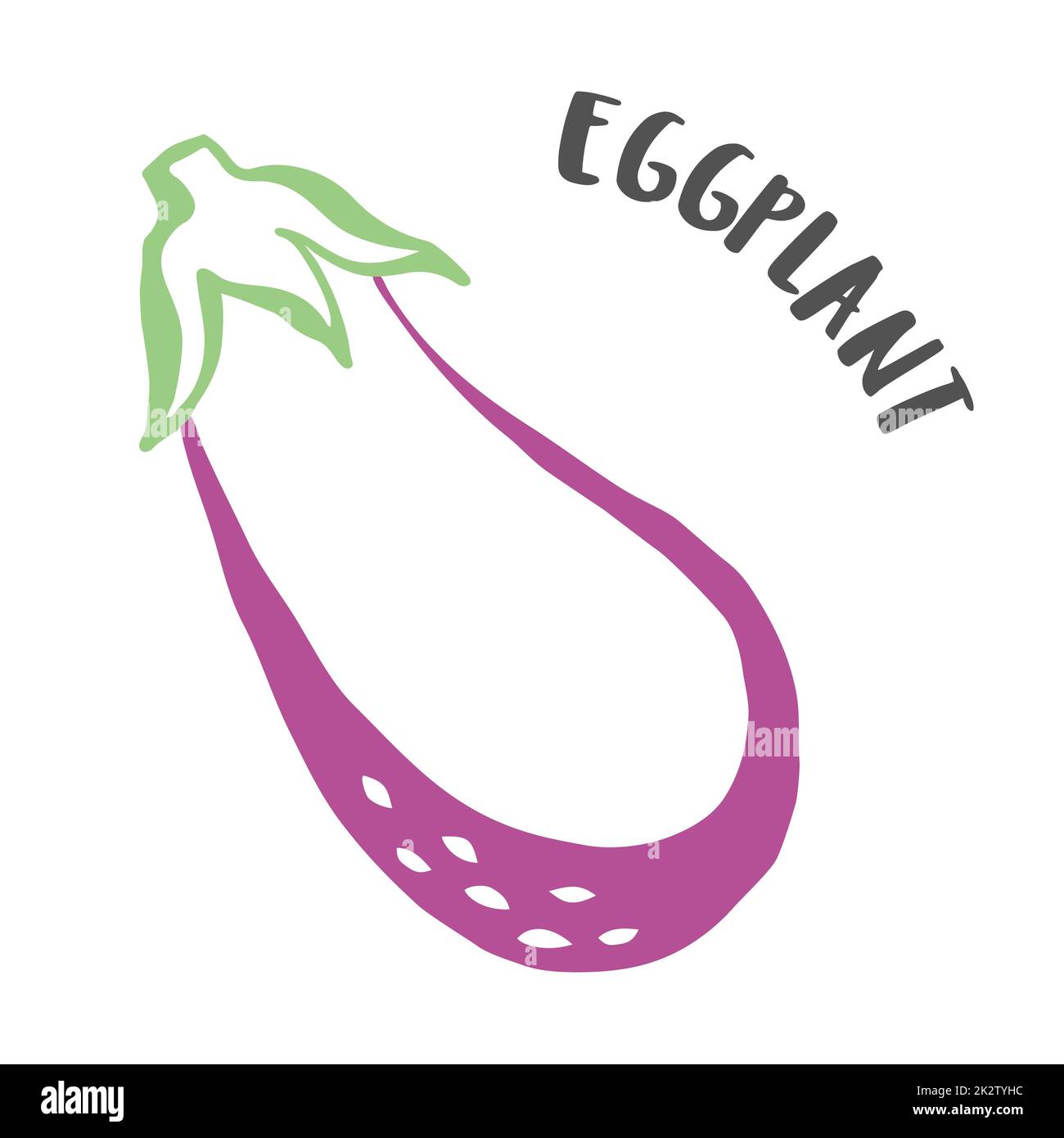 Aubergine peinte à la main avec une brosse à encre isolée sur fond blanc Banque D'Images Aubergine peinte à la main avec une brosse à encre isolée sur fond blanc Banque D'Images