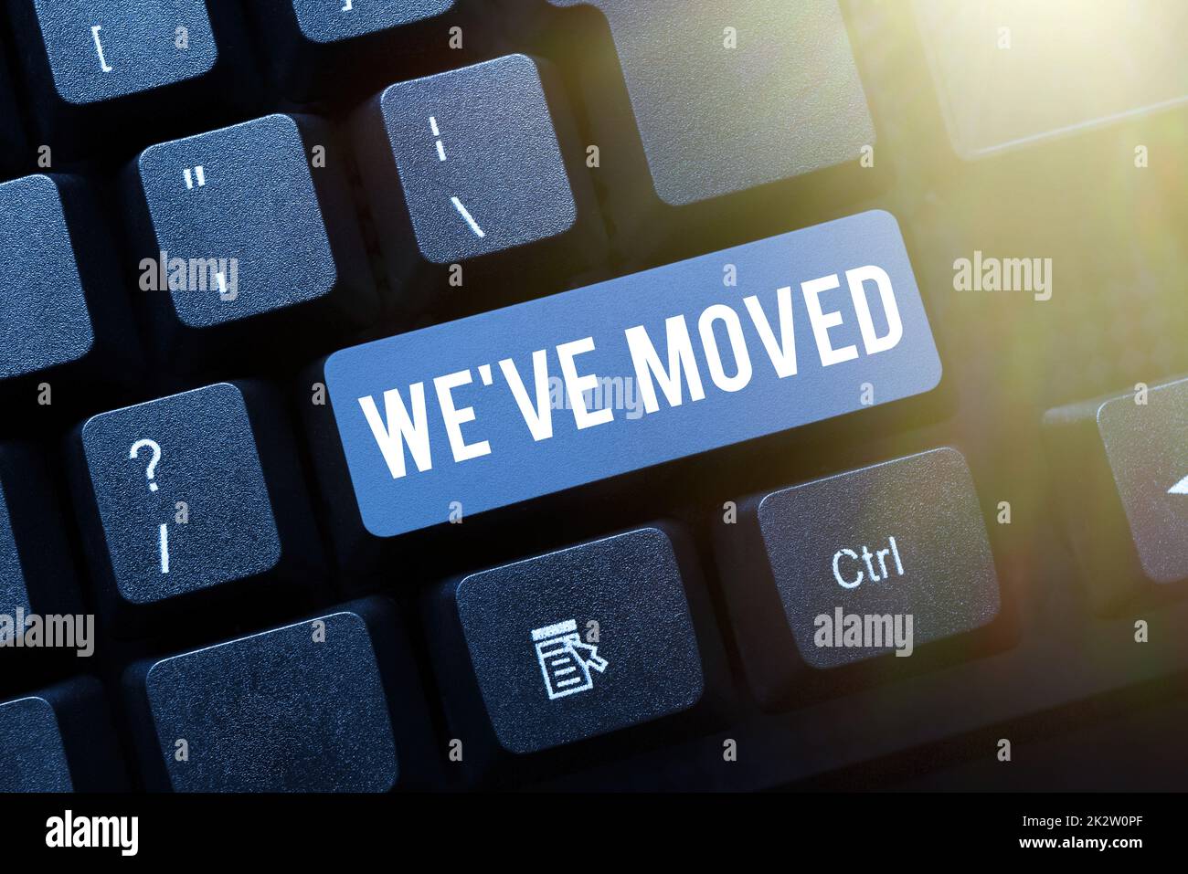 Le symbole de texte indiquant que Weve a été déplacé. Photo conceptuelle aller vivre à partir d'un autre lieu même ou pays différent -48553 Banque D'Images
