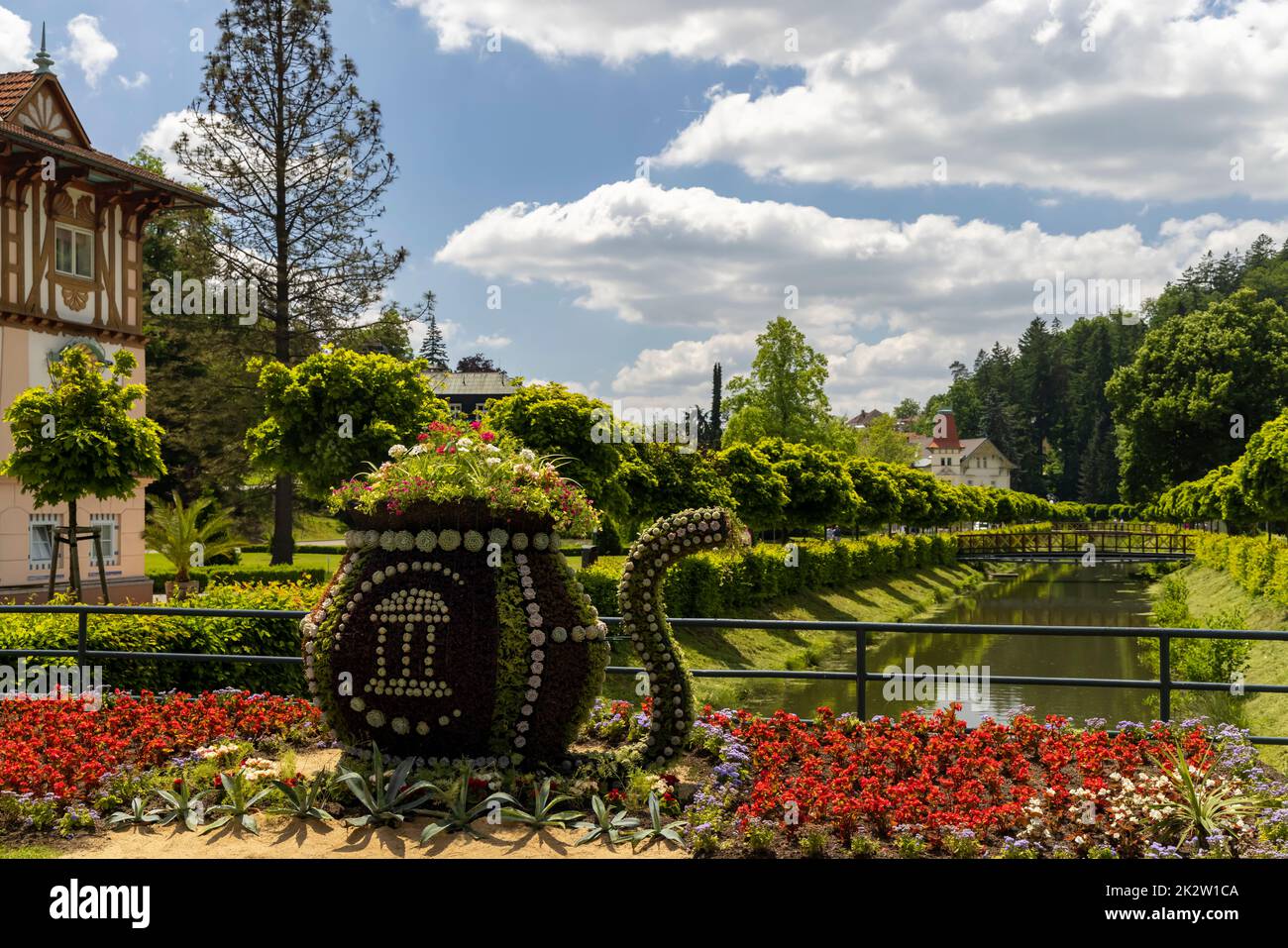 Luhacovice, ville thermale pittoresque du sud de la Moravie, République tchèque Banque D'Images