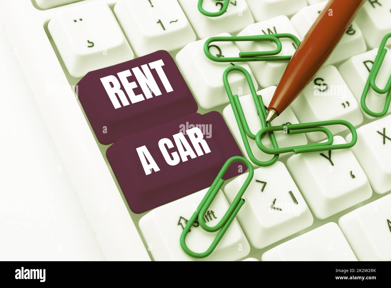 Affiche textuelle indiquant Rent A car. Mot pour payer l'utilisation temporaire d'un véhicule d'un jour aux mois -48896 Banque D'Images
