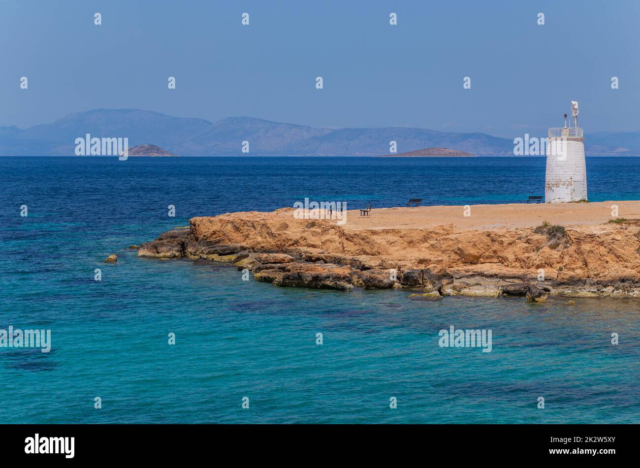 phare de l'île d'Aegina Banque D'Images