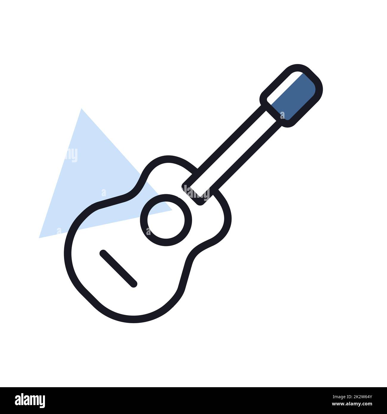 Icône de vecteur de guitare acoustique classique. Signe musical Banque D'Images