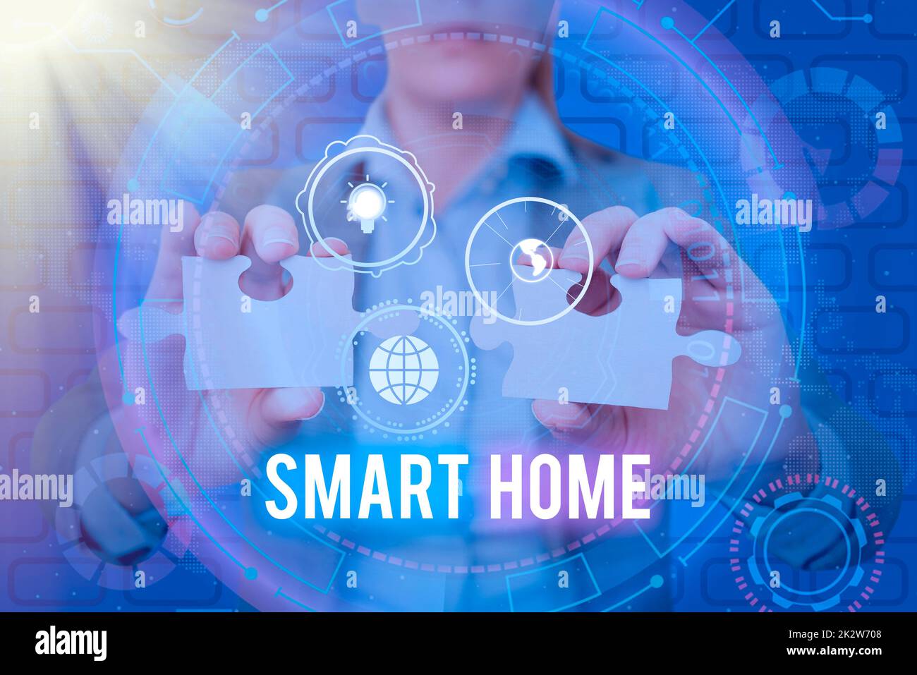 Écriture affichage de texte Smart Home. Concept d'affaires système d'automatisation commande éclairage climatisation systèmes de divertissement -48707 Banque D'Images