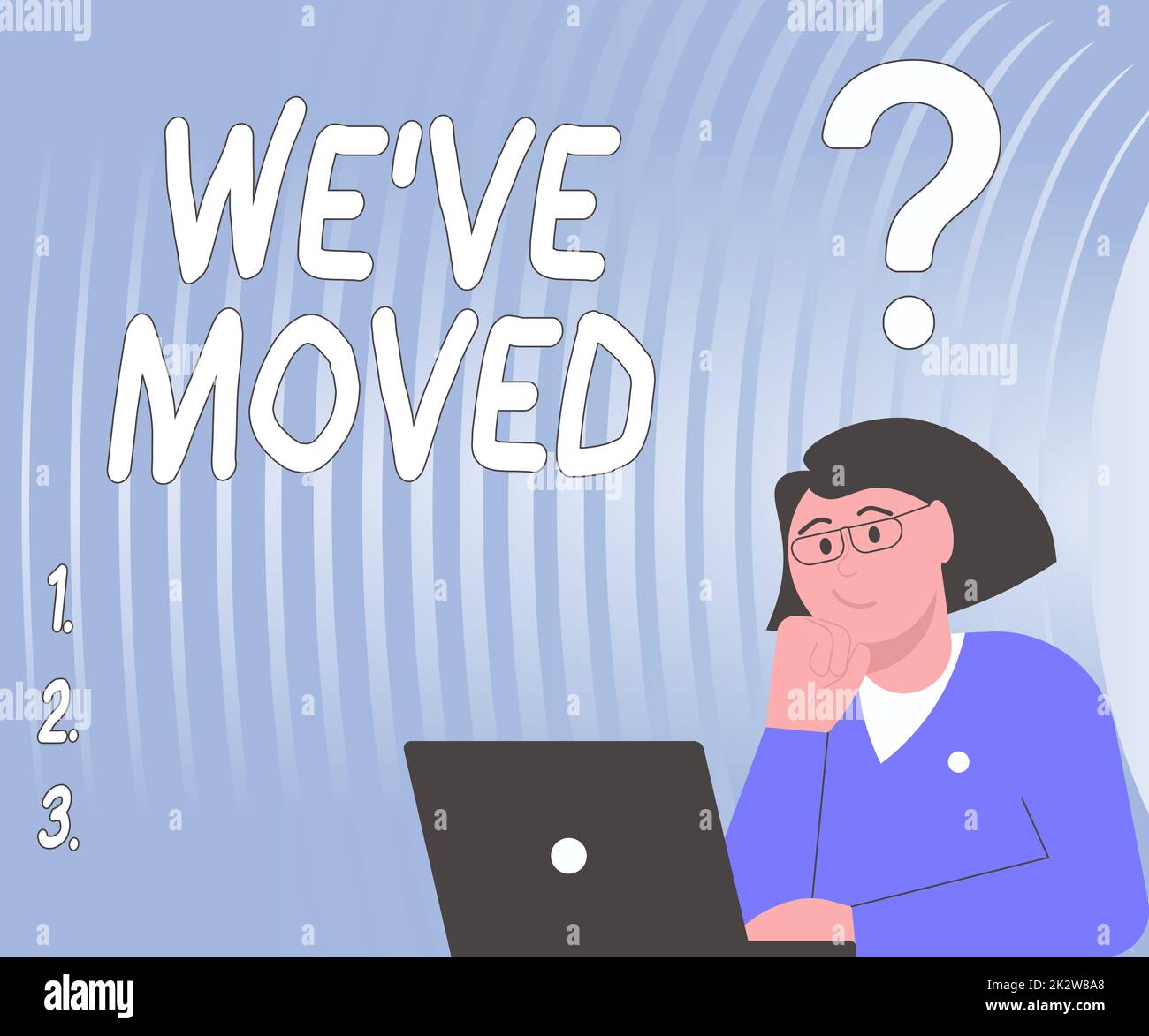 Affichage conceptuel déplacé. Mot écrit sur aller vivre de lieu un autre pays même ou différent Lady dessin brainstorming nouvelles solutions entourées de points d'interrogation Banque D'Images