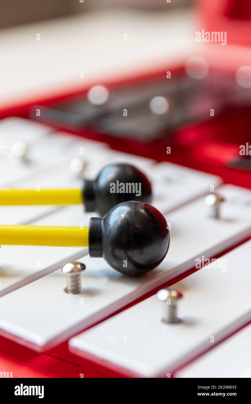 Bâtons de tambour sticcado Xylophone portables pour les arts de la musique éducatifs instrument classique pour la créativité musiciens pour le rythme de clavier avec des changements de bâton pour écouter la musique jouer la joie Banque D'Images