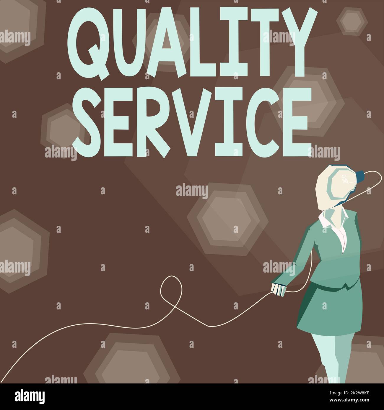 Écriture affichage de texte Quality Service. Mot pour savoir comment le ...