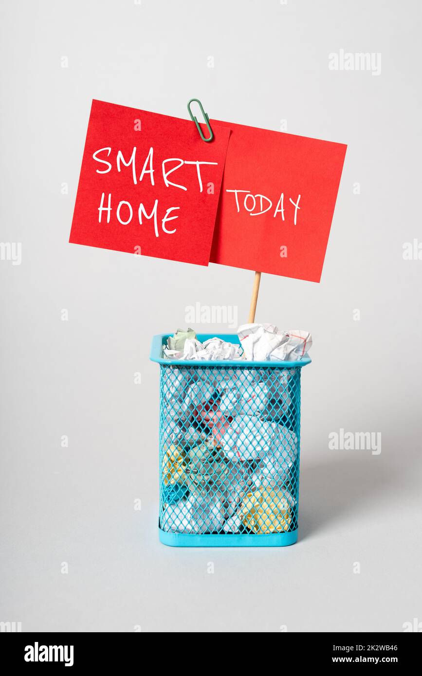 Inspiration montrant le signe Smart Home. Système conceptuel de photoautomatisation commande éclairage climatisation systèmes de divertissement -47802 Banque D'Images