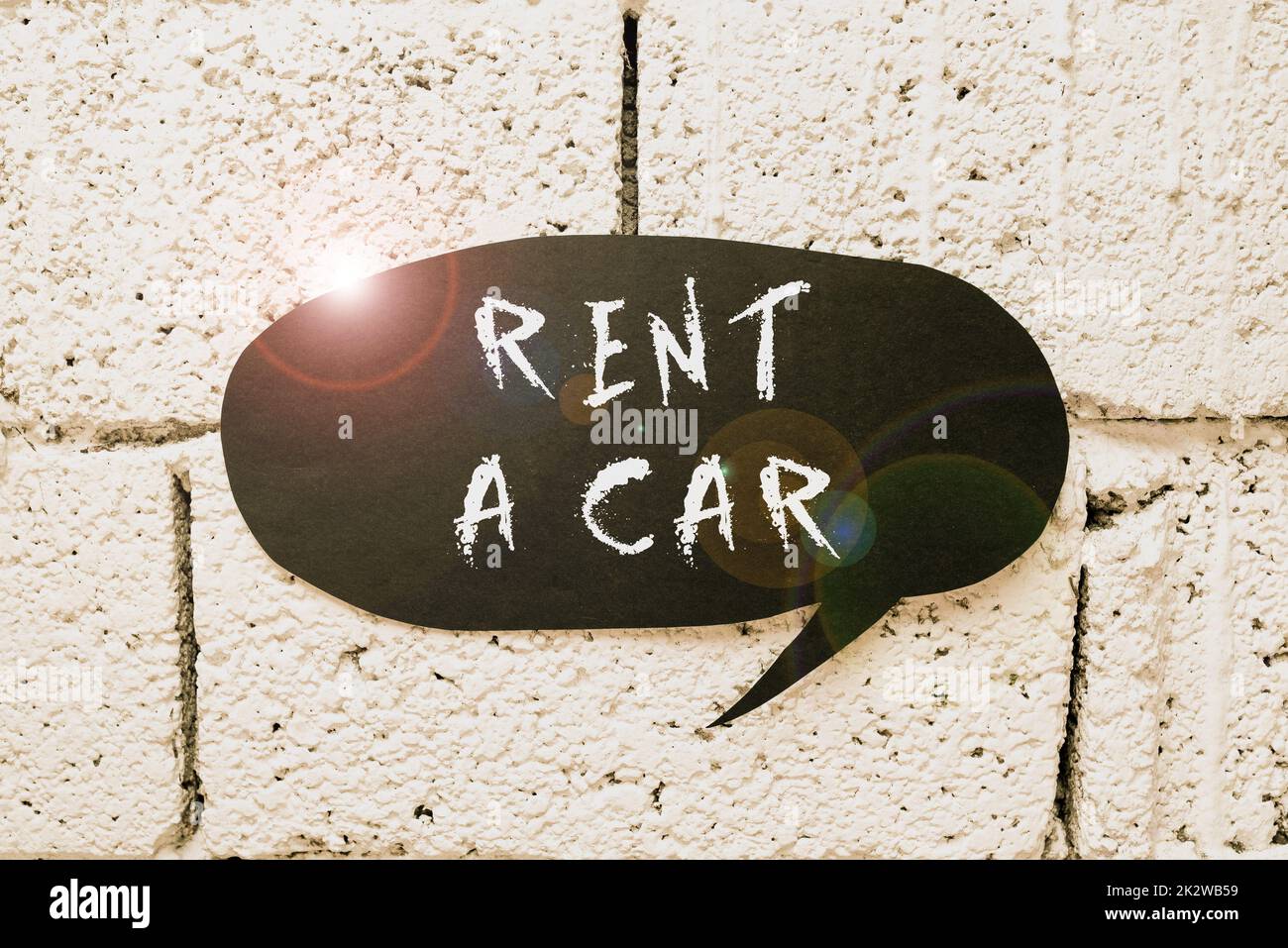 Enseigne à écriture manuscrite Rent A car. Approche commerciale payer pour l'utilisation temporaire du véhicule d'un jour à des mois -48931 Banque D'Images