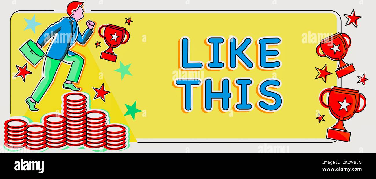 Affiche comme ceci. Mot pour une action se repoussant à quelque chose qui doit faire la même chose que lui est l'homme montant de l'argent représentant la réussite du projet atteindre les objectifs. Banque D'Images